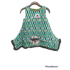 Jelly the Pug Jamie Woven Dress Girls Size 12 Pot Pourri Sleeveless Print